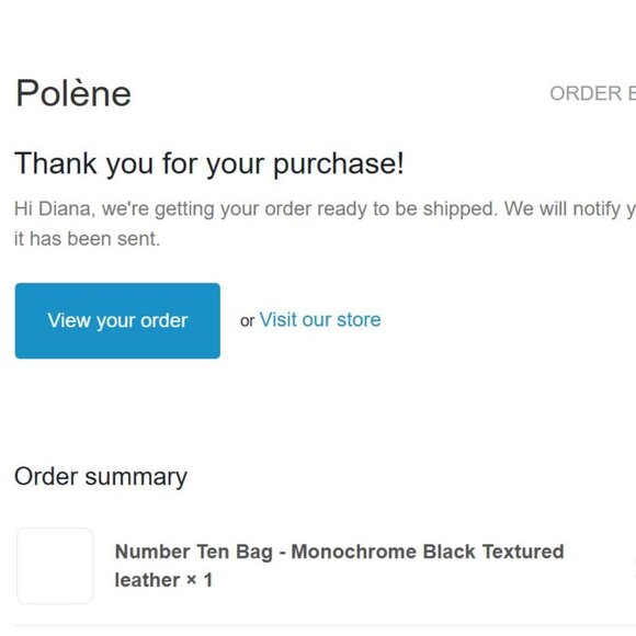 Polene Numero Dix (Number Ten Bag - Monochrome Black Textured leather) - Picture 12 of 15